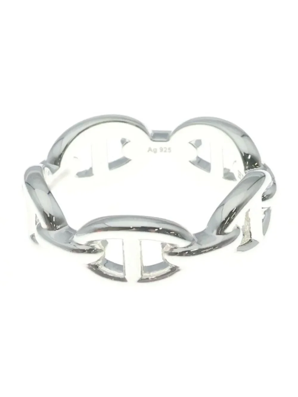 Hermes Chaine D'ancre Enchainee PM Ring 57 Silver